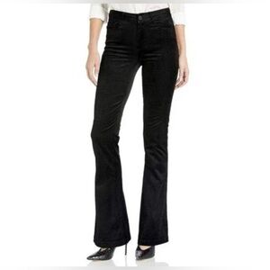 PAIGE LOU LOU CORDUROY JEANS BLACK HIGH RISE FLARE SIZE 32